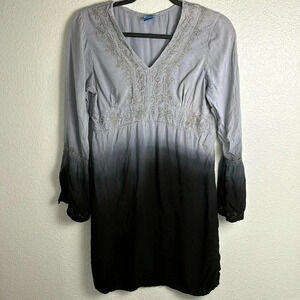 Soaked Small Ombre Beach Cover-Up with Embroidered Details